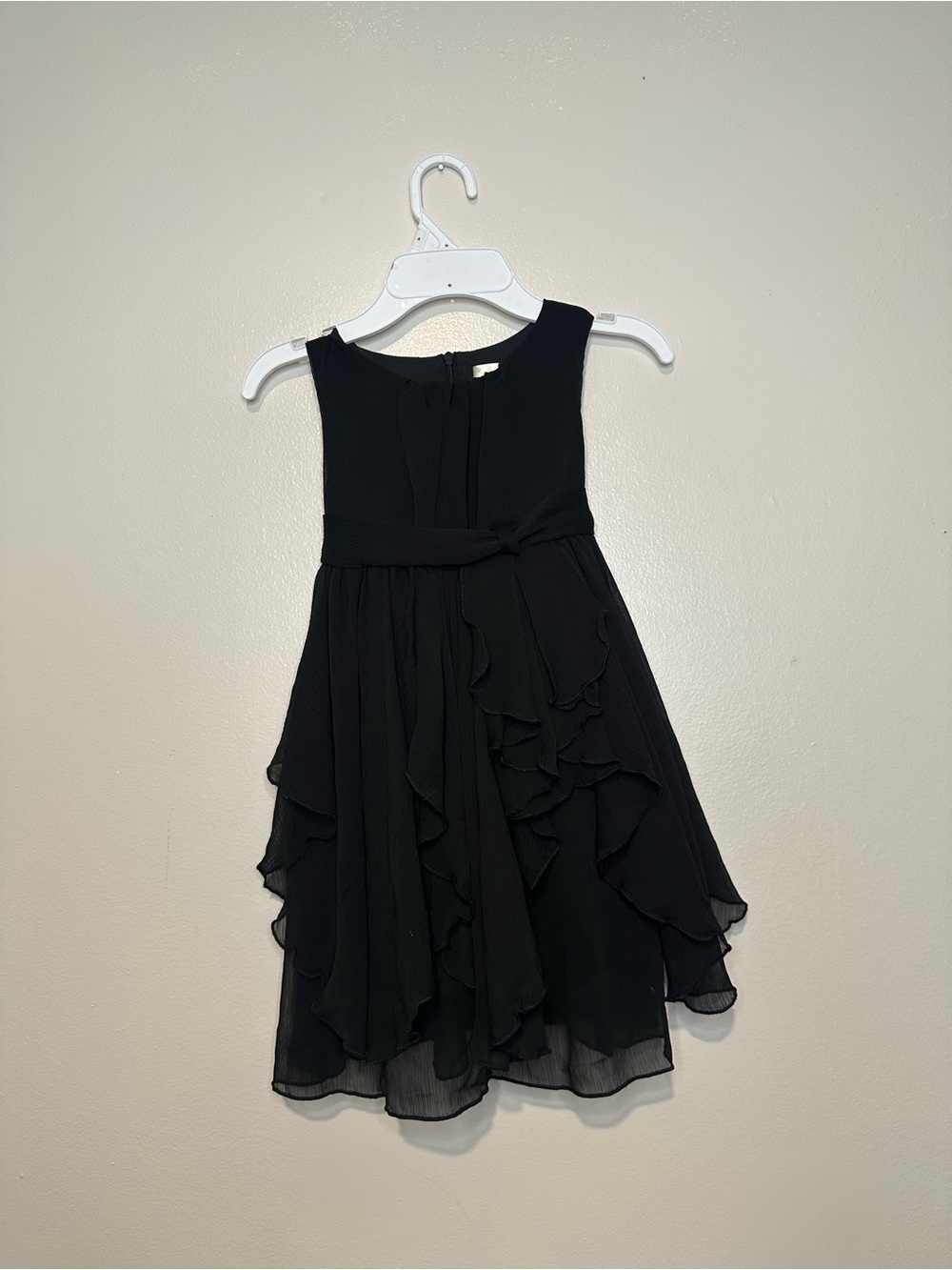 Bow Dream Girls 4t Black Ruffle Chiffon Formal Dress Tie back
